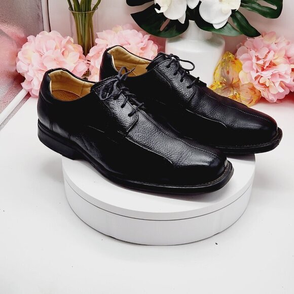 Studio Belvedere Baybridge Mens Black Pebble Soft Leather Oxford Lace Up Shoes main image 11